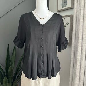 Dolan Charcoal Button-Down Blouse